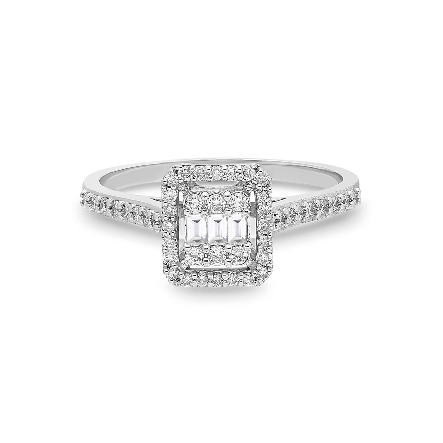 0,42 Karat Baget Pırlanta Yüzük