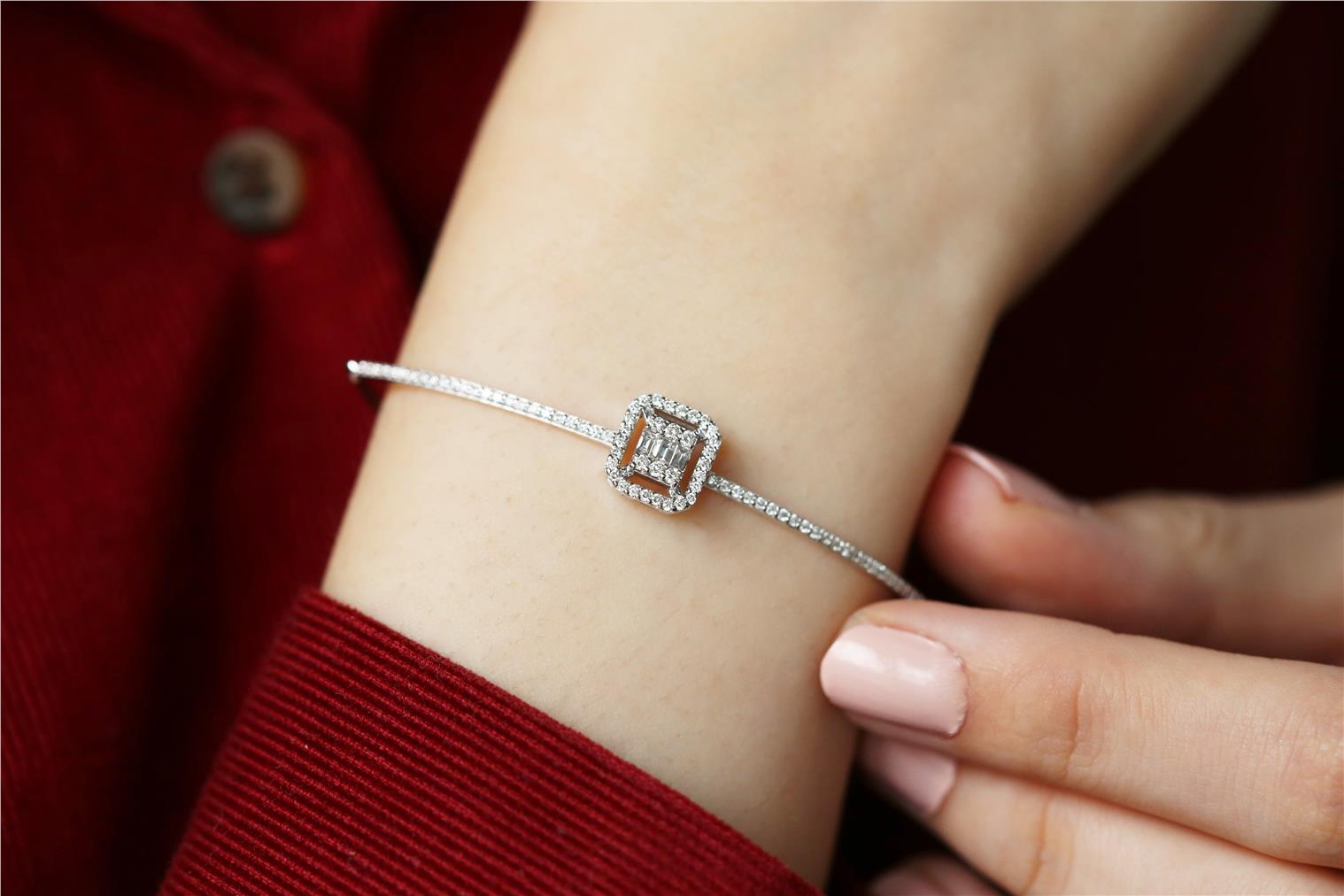 0,50 Karat Baget Pırlanta Bileklik