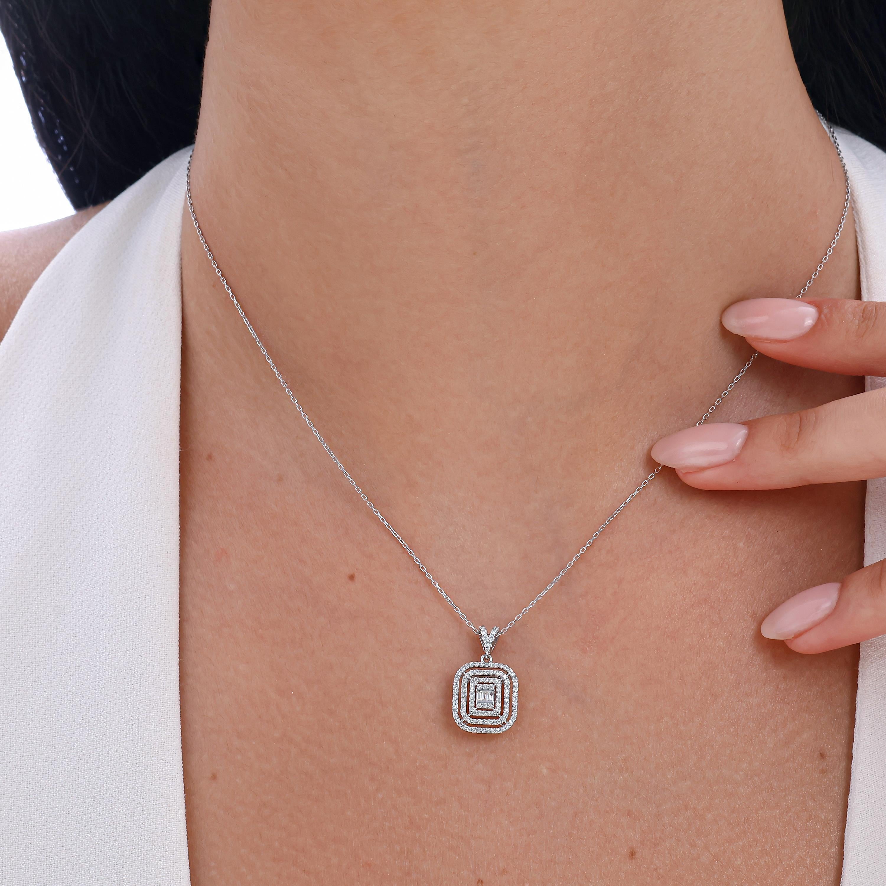0,63 Karat Baget Pırlanta Kolye