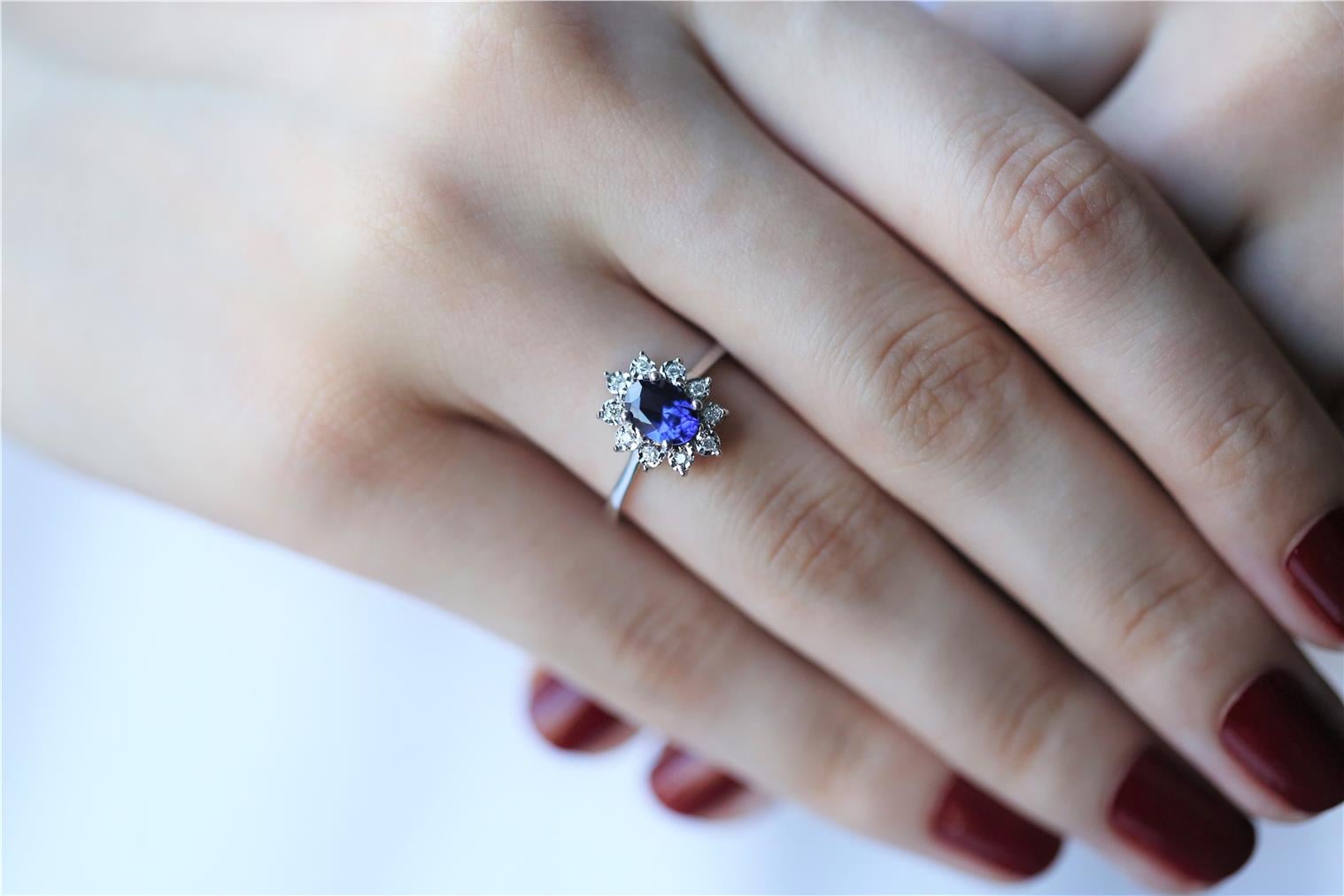 0,99 Karat Safir Pırlanta Yüzük