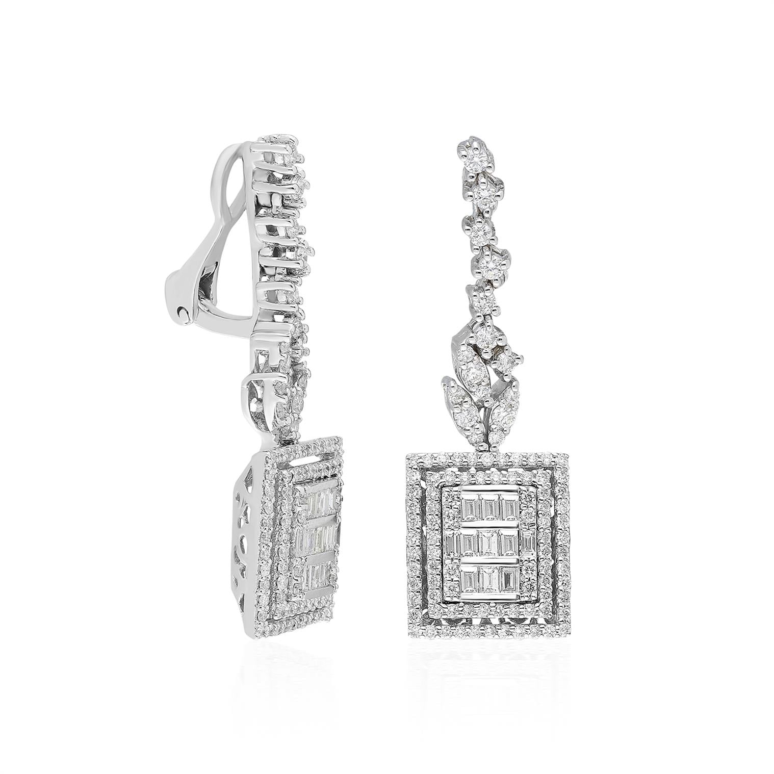 1,19 Karat Baget Pırlanta Küpe