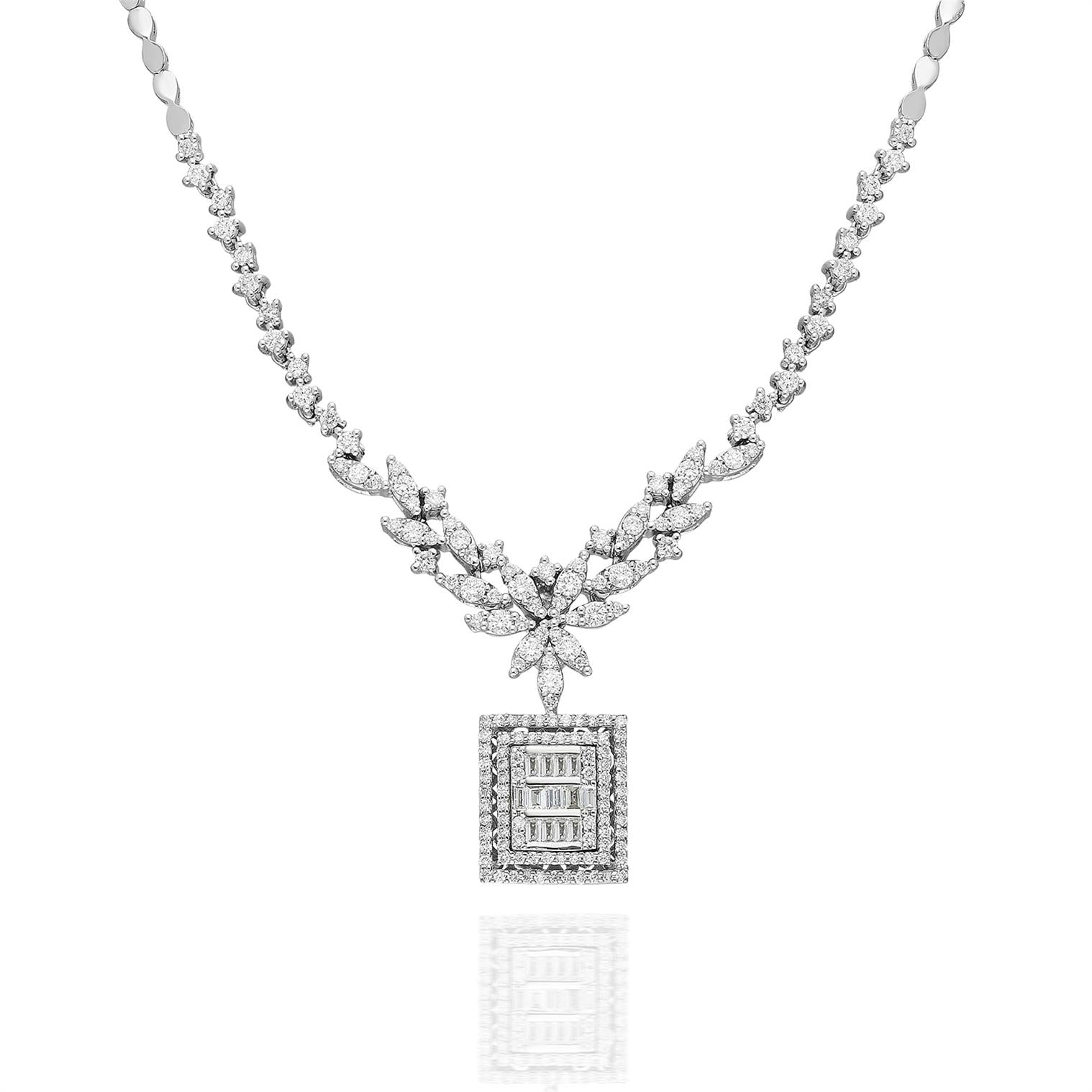 1,45 Karat Baget Pırlanta Kolye