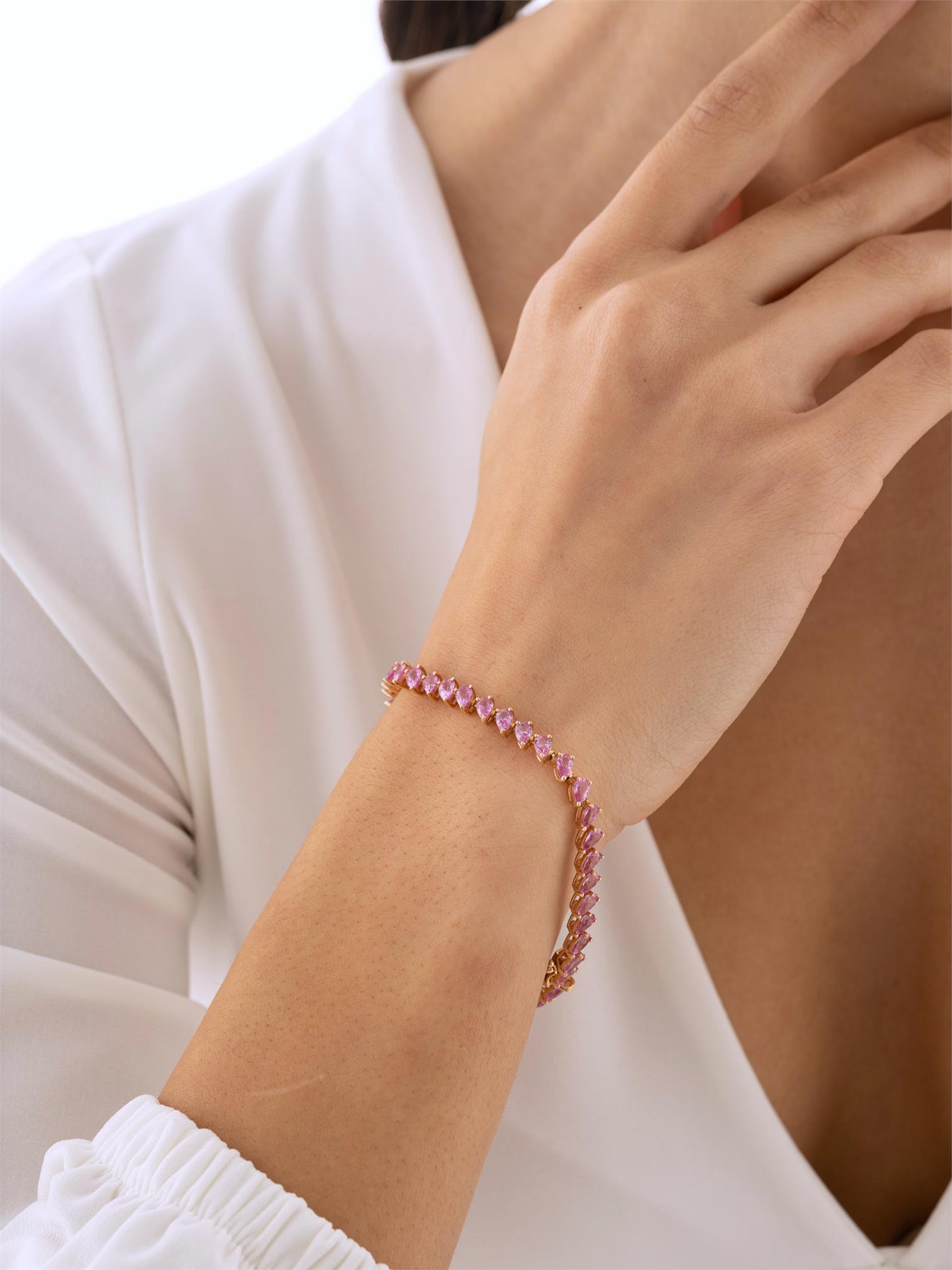 9,84 Karat Pembe Safir Bileklik