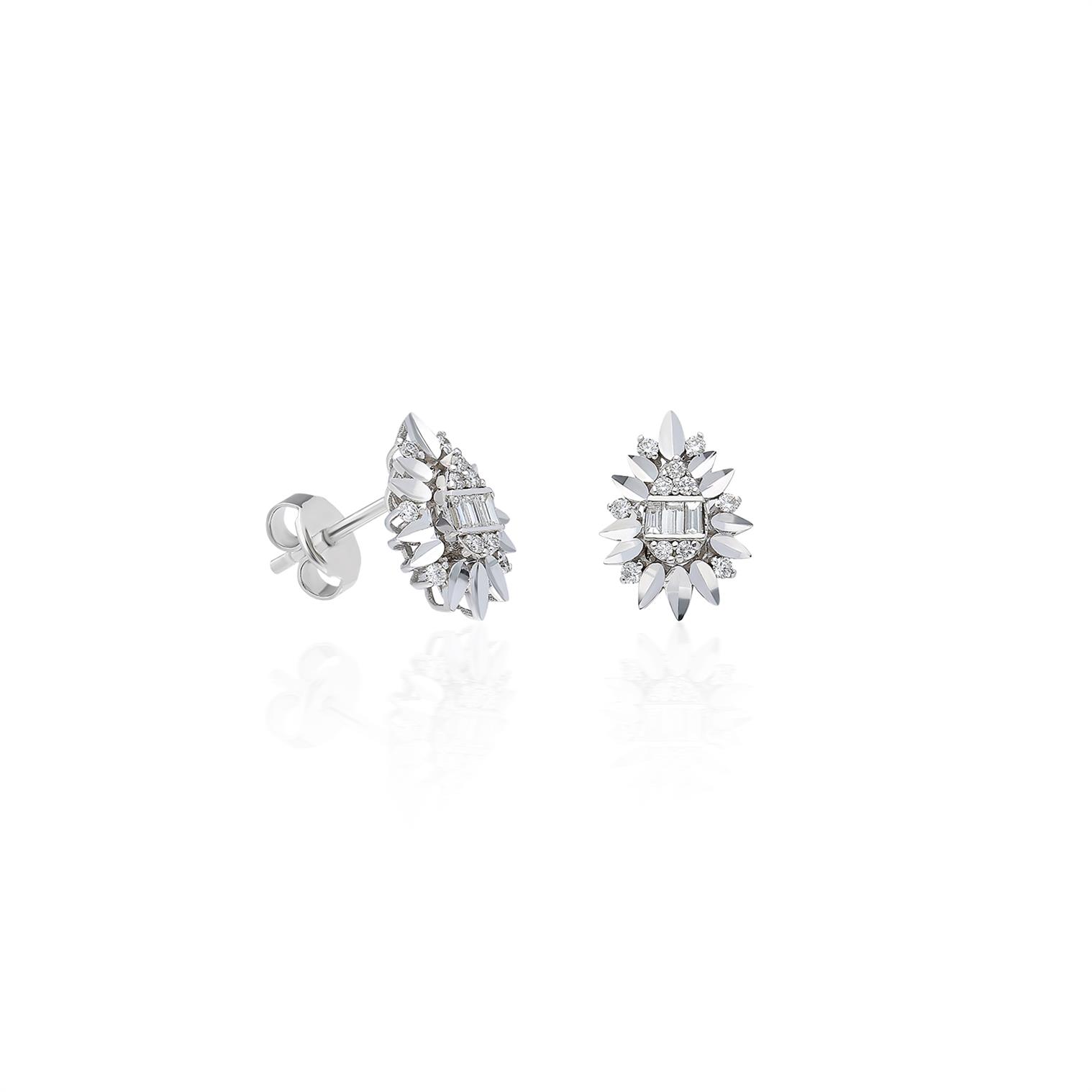 0,25 Karat Baget Pırlanta Küpe