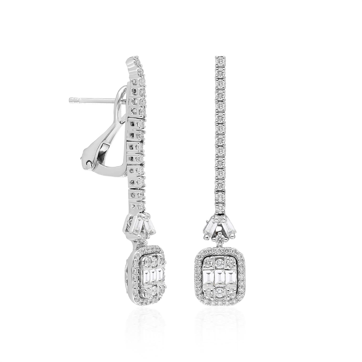 0,95 Karat Baget Pırlanta Küpe