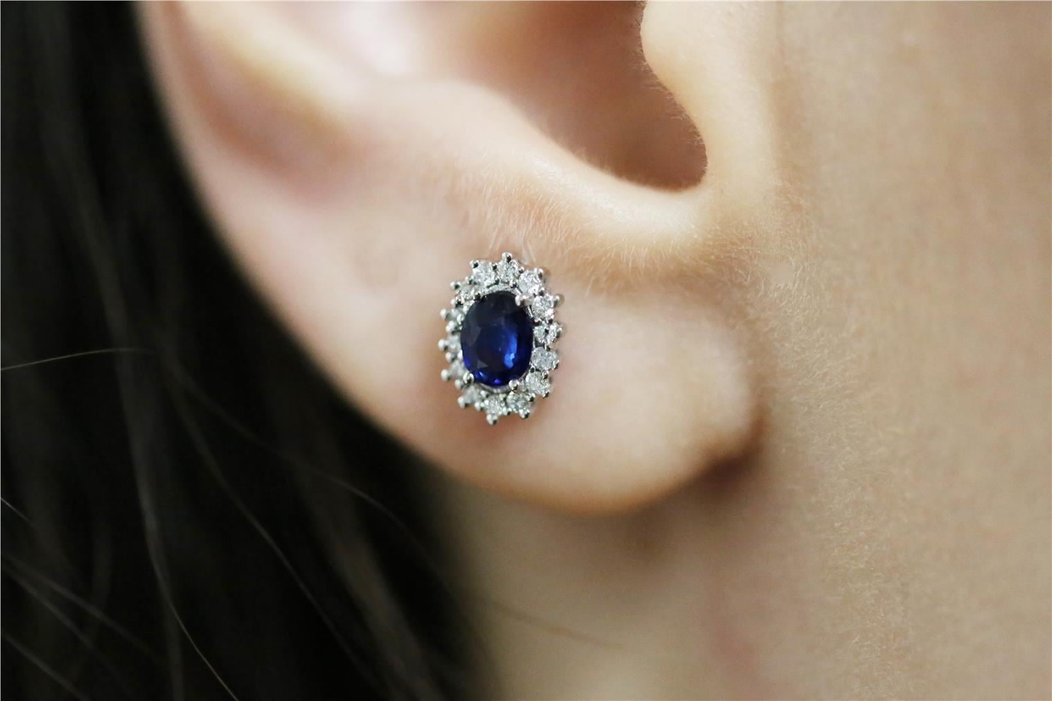 0,98 Karat Yakut Pırlanta Küpe