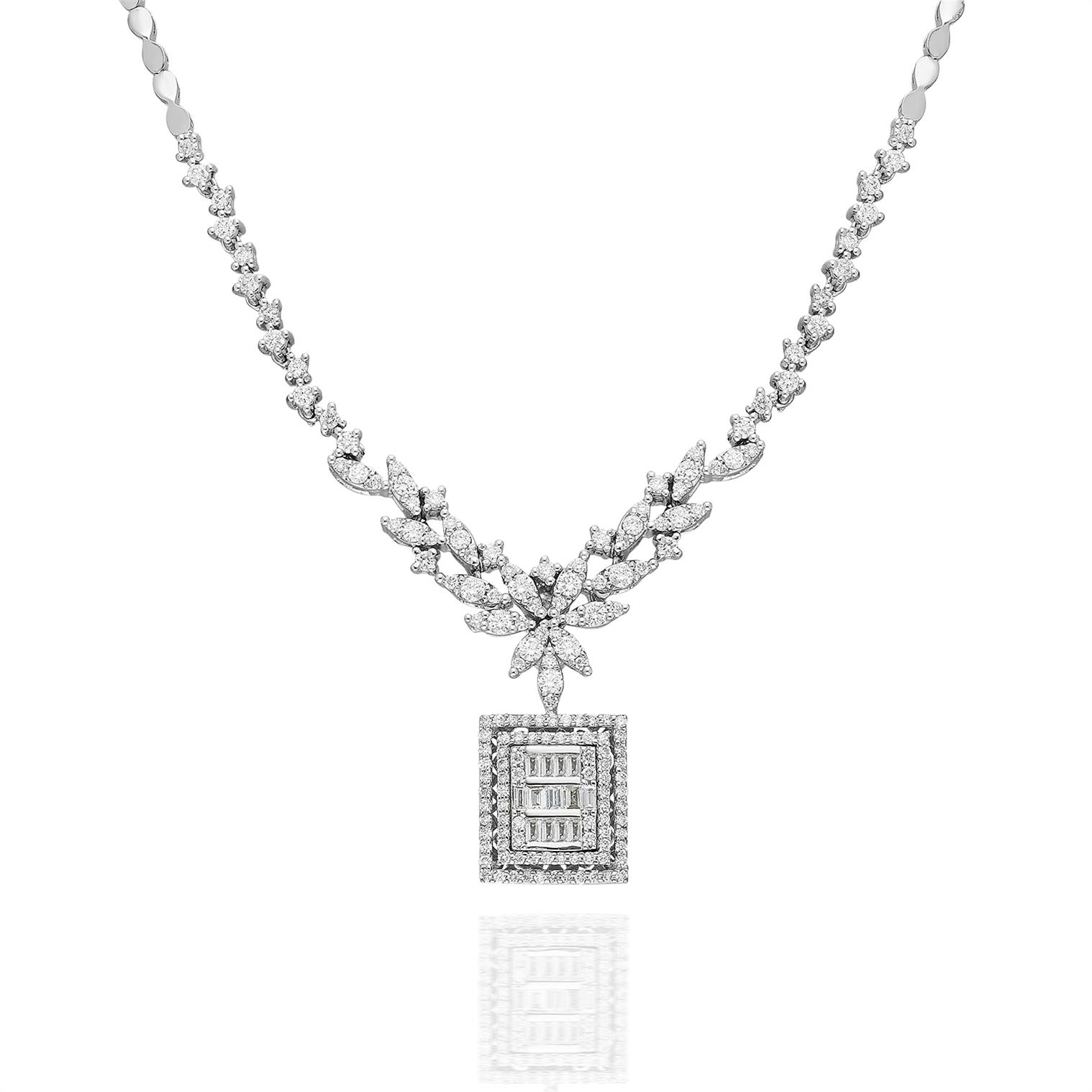 1,45 Karat Baget Pırlanta Kolye