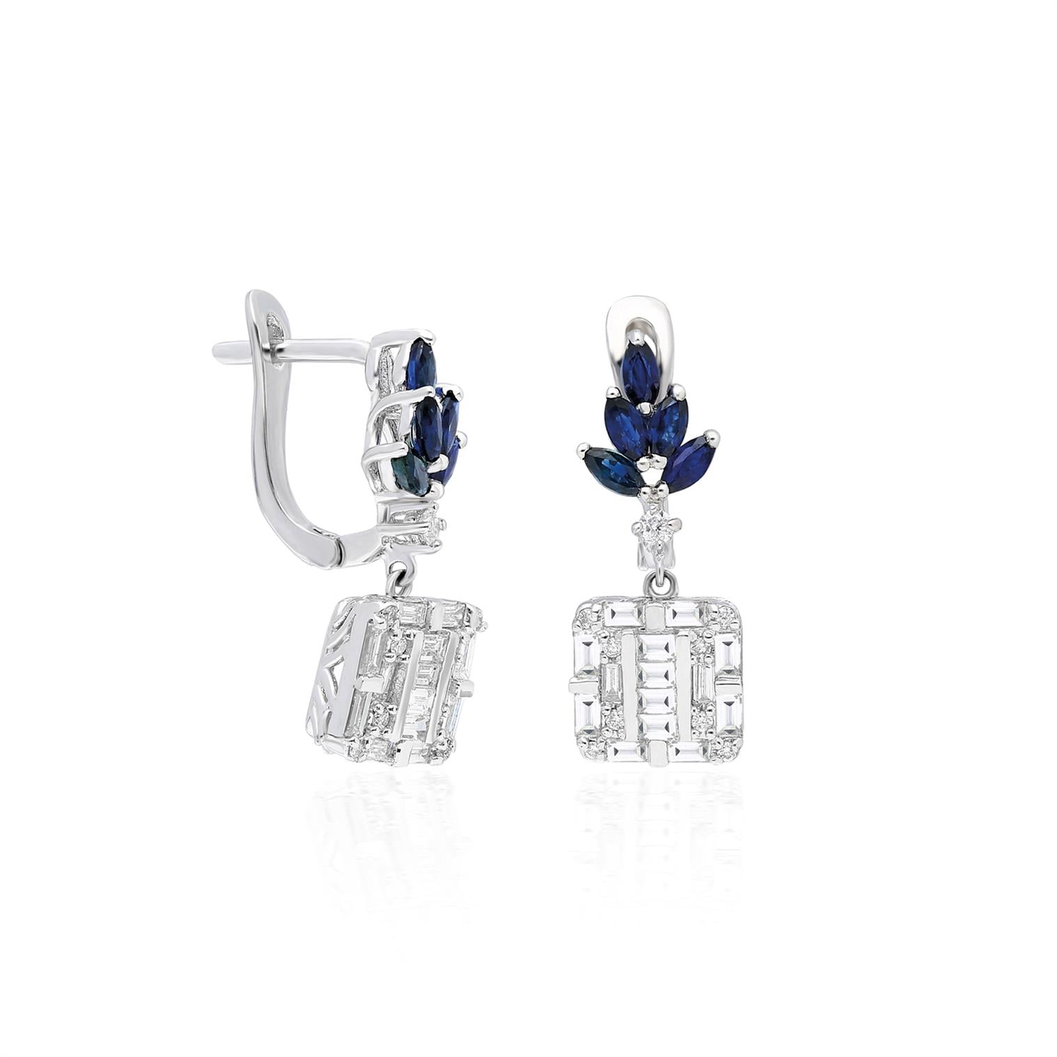 1,54 Karat Safir Pırlanta Küpe