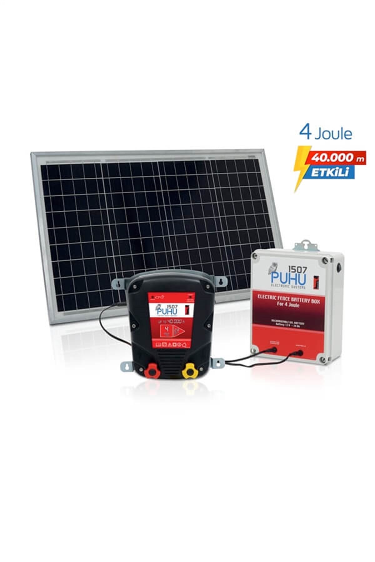 Güneş Enerjili Elektrikli Çit Cihazı (4 Joule) (40W Panel+12V/24Ah Jel Akü)