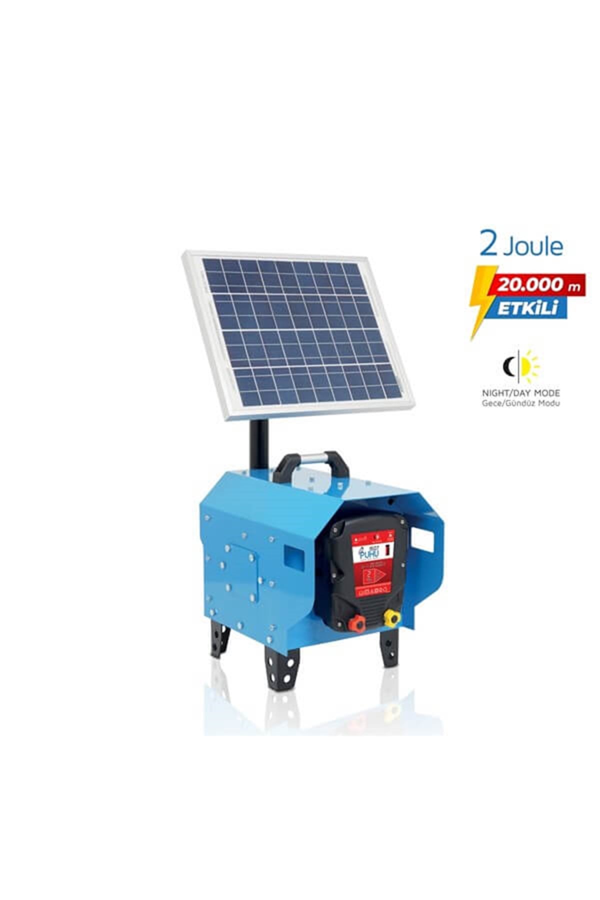 Compact Güneş Enerjili Elektrikli Çit Cihazı (20 W) (2 Joule=20.000 m)
