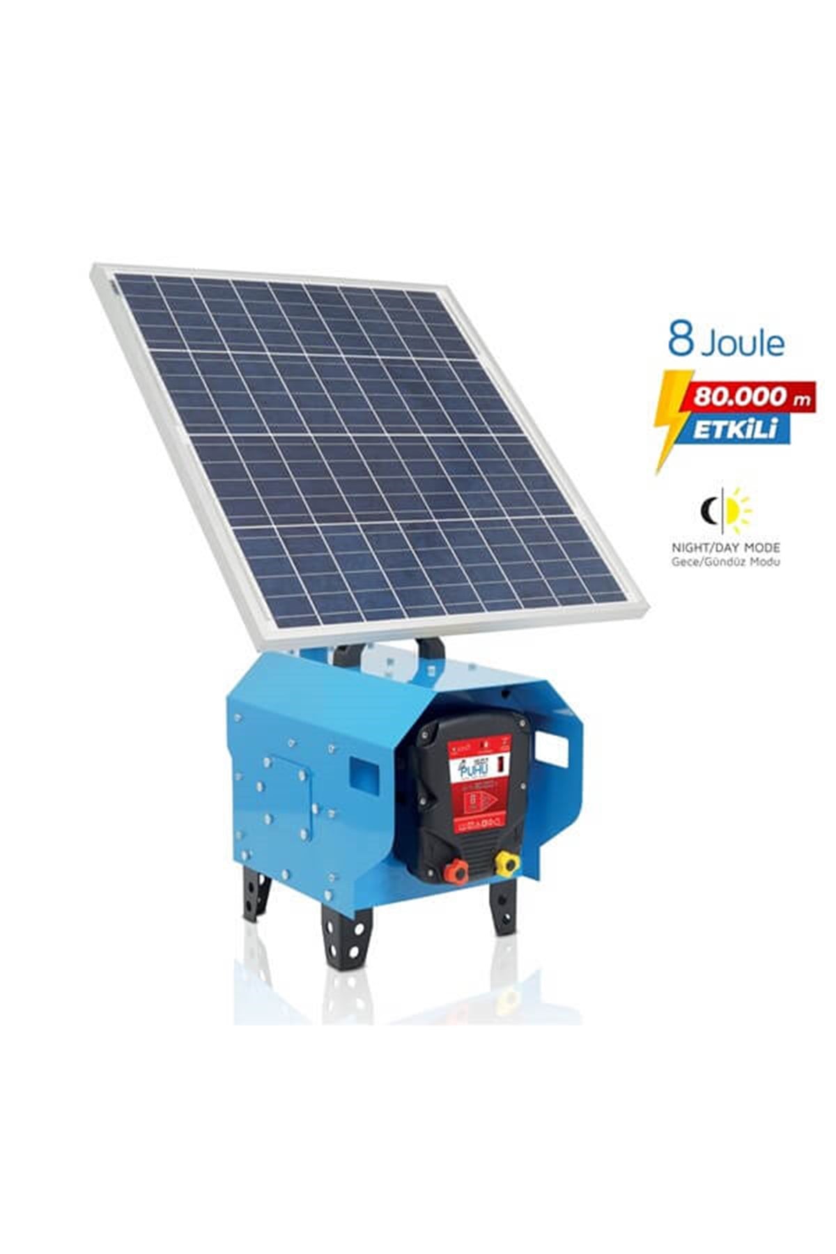 Compact Güneş Enerjili Elektrikli Çit Cihazı (60 W) (8 Joule = 80.000 m) 