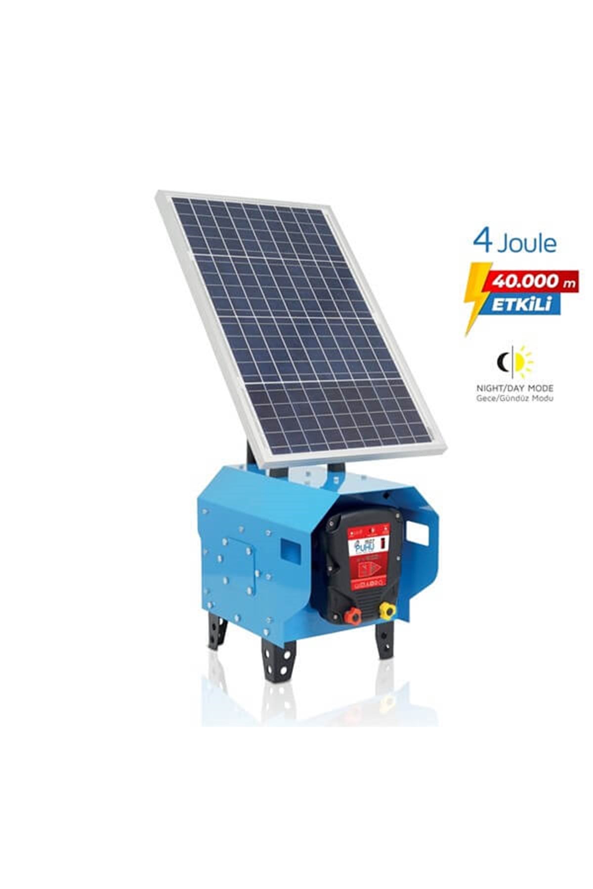 Compact Güneş Enerjili Elektrikli Çit Cihazı (40 W) (4 Joule=40.000 m) 