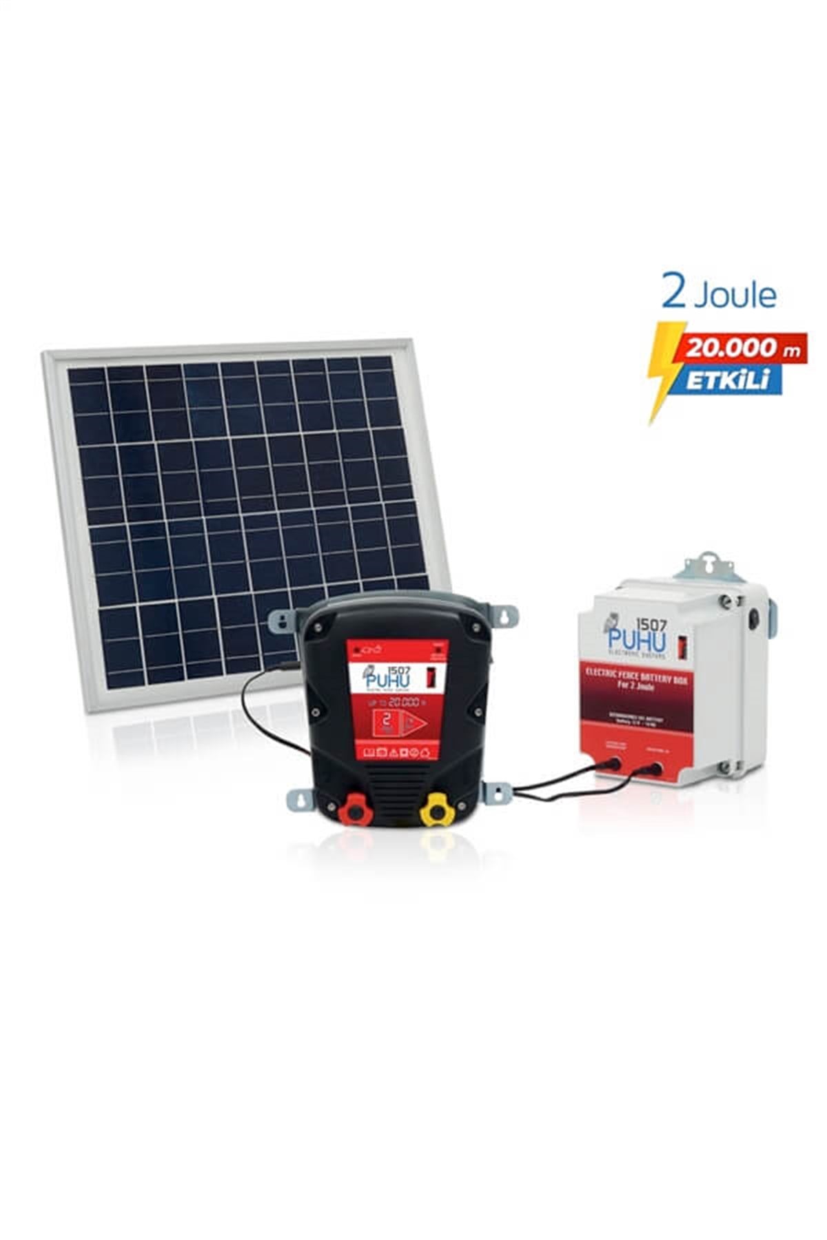 Güneş Enerjili Elektrikli Çit Cihazı (2 Joule) (20W Panel+12V/14Ah Jel Akü)