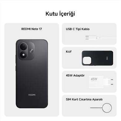 Xiaomi Redmi Note 17 5G 6/256 GB Siyah