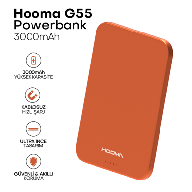 Hooma Magpulse 3 Slim 3000 mAh Powerbank Turuncu