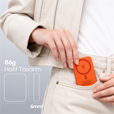 Hooma Magpulse 3 Slim 3000 mAh Powerbank Turuncu