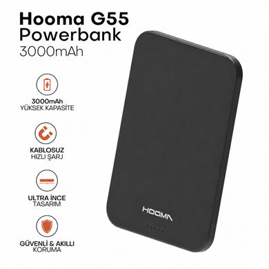 Hooma Magpulse 3 Slim 3000 mAh Powerbank Siyah