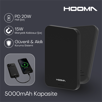 Hooma Magpulse 5 Slim 5000 mAh Powerbank Siyah