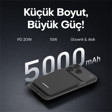 Hooma Magpulse 5 Slim 5000 mAh Powerbank Siyah