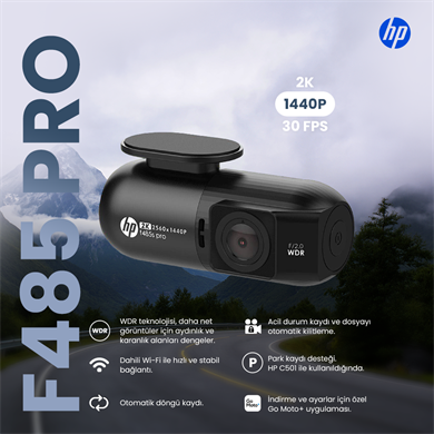 HP Araç İçi Kamera F485S Pro Single Cam