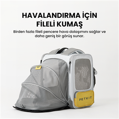 Petkit Breezy X Zone Gri Evcil Hayvan Çantası (Outlet)