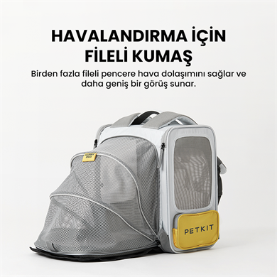 Petkit Breezy X Zone Evcil Hayvan Çantası Gri