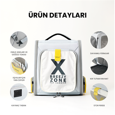 Petkit Breezy X Zone Evcil Hayvan Çantası Gri