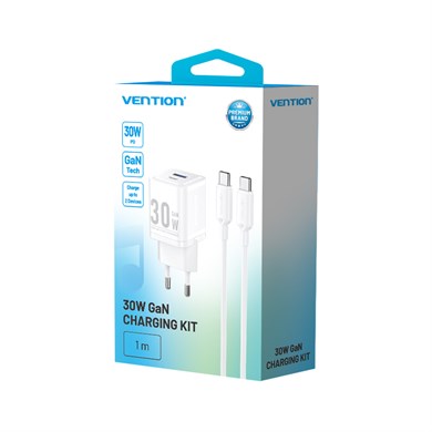 Vention 30W Gan Çift Çıkışlı Adaptör Seti TZ-FEQ Beyaz