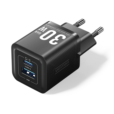 Vention 30W Gan Çift Çıkışlı Adaptör FEQ Siyah