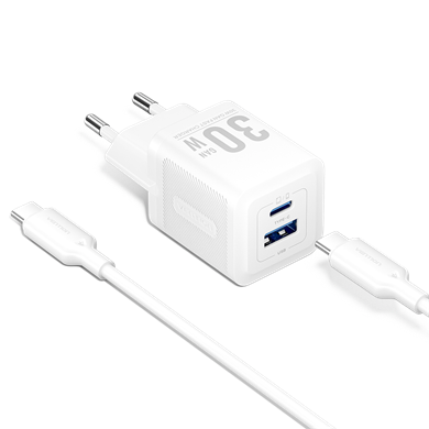 Vention 30W Gan Çift Çıkışlı Adaptör Seti TZ-FEQ Beyaz