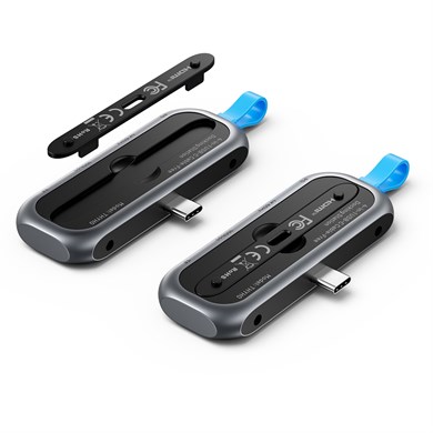 Vention 4ü 1 Arada Alüminyum Alaşımlı Kablo Gerektirmeyen Tip-C Hub Çoklayıcı - 4K HDMI USB 3,2 Gen 2 TF Gri - THYH0