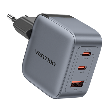 Vention Dash 70W Gan 5.0 Hızlı Şarj Adaptörü FEX Gri