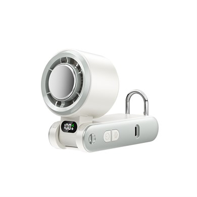 Vention USB 5V Yüksek Hızlı Şarjlı El Fanı, Süperiletken Metal Soğutma Panelli, 13000 RPM Turbofan, 100 Kademeli Ayarlanabilir Hız, Beyaz LED Ekranlı, 180° Katlanabilir Taşınabilir El Vantilatörü, Beyaz - PBC