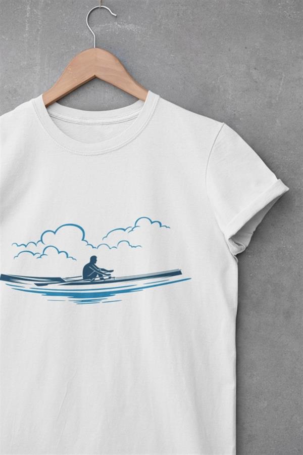 Kürek - Bulut - Dalga Tasarım T-shirt