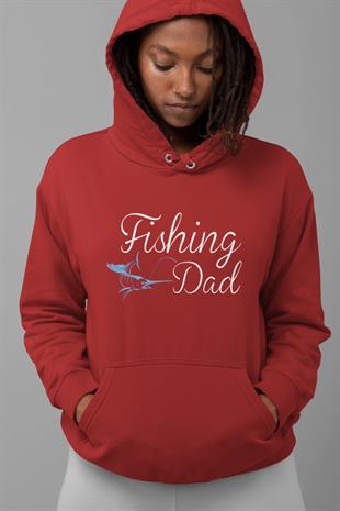 Balık Tutmayı Seven Babalar İçin Tasarlanmış Hoodie