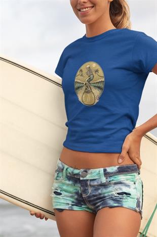 İskelet Sörf Tasarım T-shirt