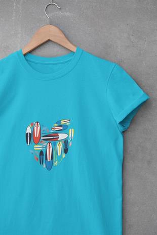 Kalp Sörf Tasarım T-shirt