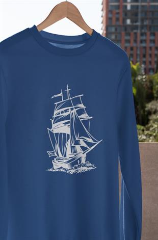 Klasik Yelken Tasarım Uzunkol T-shirt