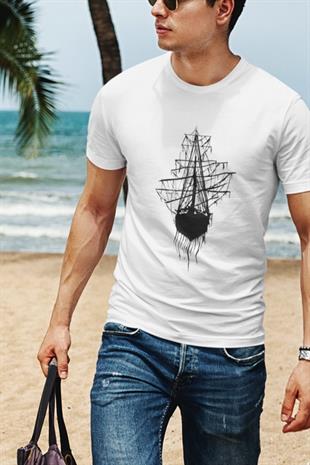 Korsan Gemisi Tasarım T-shirt