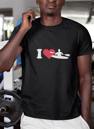Kürek Sporunu Seviyorum Tasarım T-shirt