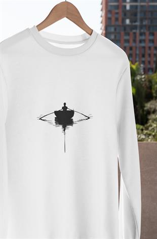Kürek Yansıma Tasarım Uzunkol T-shirt