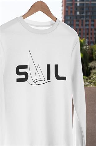 Sail Çizgi Tasarım Uzunkol T-shirt