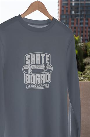 Skate Board Tasarım Uzunkol T-shirt