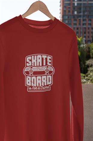 Skate Board Tasarım Uzunkol T-shirt