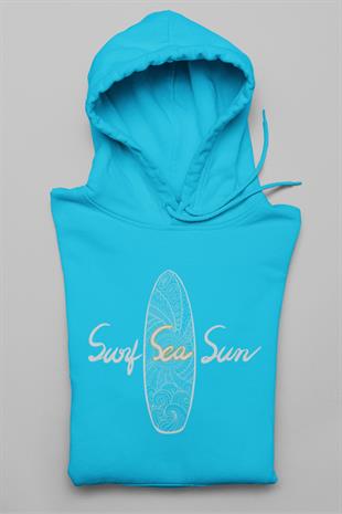 Surf - Sea - Sun Tasarım Hoodie