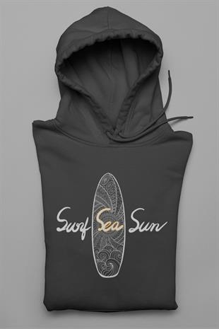 Surf - Sea - Sun Tasarım Hoodie