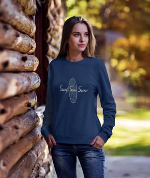 Surf - Sea - Sun Tasarım Sweatshirt