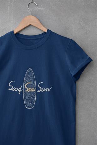 Surf Sea Sun Tasarım T-shirt
