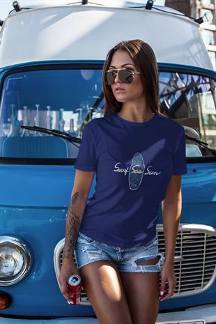 Surf Sea Sun Tasarım T-shirt