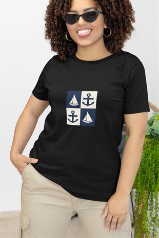 Yelken & Çapa Dama Tasarım T-shirt